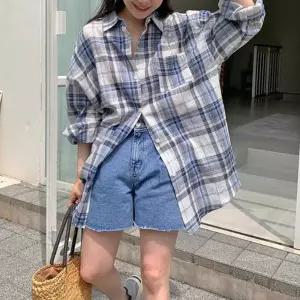 LDN-20250105체크남방 셔츠 긴팔 오버핏 예쁜