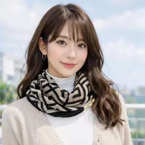 자석 스카프 실크핏 50대 중년여성 엄마 할머니 여성 여자 봄 마그네틱