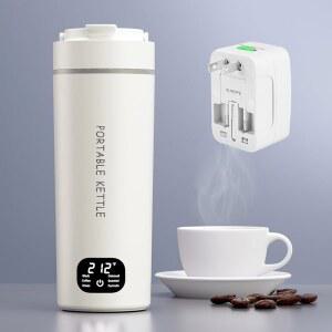 안큐 듀얼 전압 휴대용 전기 주전자 여행용 물 차 커피 6가지 온도 조절 및 LCD 디스플레이 316 스테인리