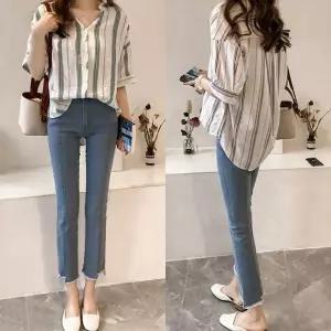 여성 여리 핏 데일리 셔츠 예쁜 슬림 여름 블라우스