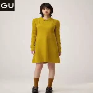 [GU]GU x By Rokh 2피스 니트 미니 드레스 옐로우