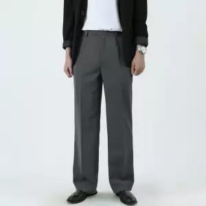 [프랭키뉴욕]남자 슬랙스 와이드 고밀도 링클프리 스판 빅사이즈 정장바지 세미와이드 그레이 네이비 검정_