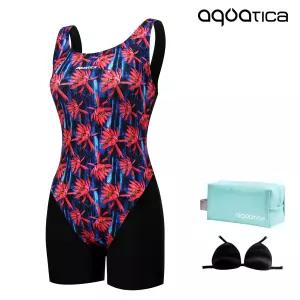 아쿠아티카 여성 2부 실내수영복 AQA2804 파우치3종세트