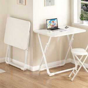 1인 접이식테이블 세트 가정용 의자 화이트오크 미니식탁 의자 이동식 컴퓨터 책상 포함 심플