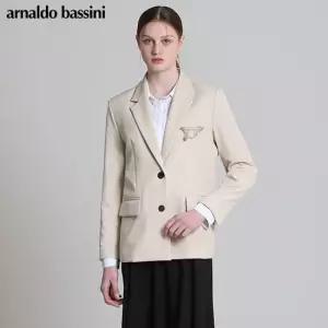 아날도바시니 장식 테입배색 스판 싱글재킷