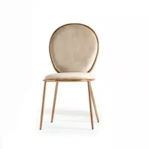 가구산책 베이지 벨벳 인테리어 첼제스틸 의자 B4186