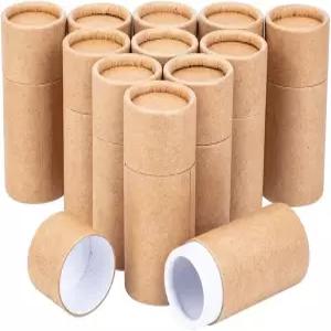 BENECREAT 12PCS 10ml 벌리우드 크래프트 판지 튜브 원형 용기 립밤 연필차 캐디 커피 화장품 공예