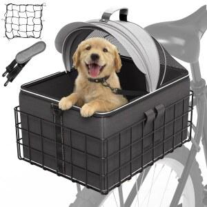 리어 랙용 YEE DIRECT 반려견 자전거 바구니 2in1 반려동물 운반 화물 목줄이