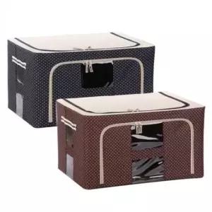 [생활] 수납함 도트형 정리함 와이어 리빙박스 44L