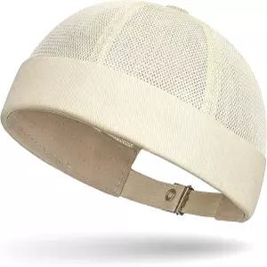 남성용 메쉬 챙 없는 캡 여름 도커 비니 모자 뒤집기 세일러 해골 통기성