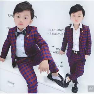 팜므 키즈 주니어 가을 레드블루 혼합정장 세트설날