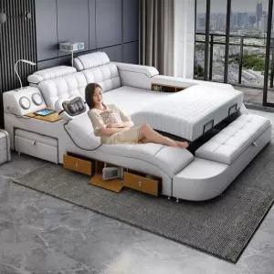 전동 리클라이닝 침대 마사지 기능 가죽 모션베드 더블침대