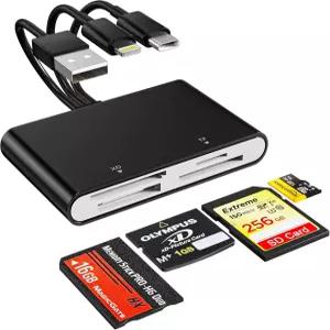 메모리 스틱 프로 듀오 어댑터 - SD/Micro SD/MS/xD-사진 카드용 4-in-1 라이트닝/USB-C/USB-A 멀티 리더