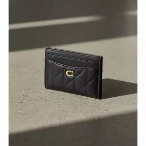 코치 필로우 퀼팅 에센셜 카드 케이스 블랙 CM434 여성 카드지갑