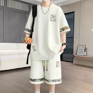 남성 여름 반팔 반바지 세트 투피스 오버핏 캐주얼 데일리 빅사이즈