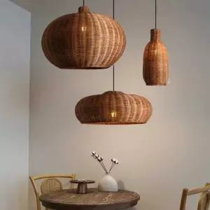 천장 라탄전등갓 무드등 대나무 우드 대형 감성 조명 인테리어 식탁 펜던트
