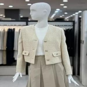 [리스트][LIST] 봄 트위드 브이넥 크롭 자켓_TWWJKP52090