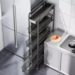 틈새 트롤리 철제 이동식 4단 5단 주방 캐스터 수납랙 바퀴 다층 정리대