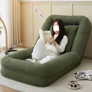 수동 리클라이너 좌식 1인 소파 벨벳 원룸 침대 쿠션 소파베드 흔들