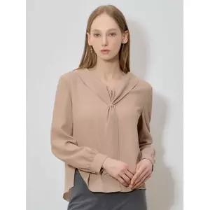 하객룩 어성봄옷 엣지 타이넥 퍼프 블라우스 (택가격: 168000원)