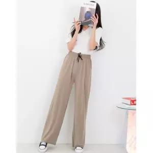 [리빌모아]여자 와이드 스트라이프 팬츠 조거팬츠 카고바지 와이드팬츠 츄리닝 밴딩팬