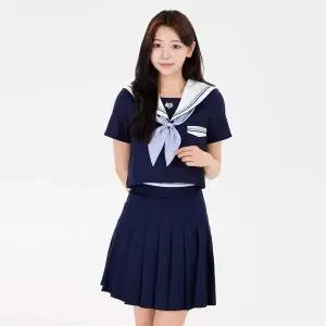 [RIZPICK]TBZ 세줄믹스라인 네이비 프레피룩 반팔 교복세트 학생복