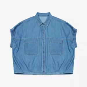 [롯데백화점]베스띠벨리 소매 밴딩 슬리브리스 데님 셔츠 BKBAE2471