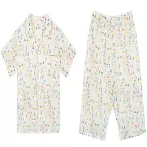 [롯데백화점]비비안 청량감 가득한 패치워크 프린트 인견 남성 파자마 MP8897B