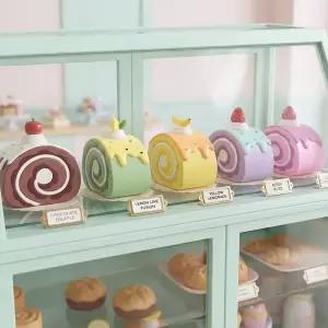 말랑말랑 롤케이크 디저트 음식장난감 자르기놀이 돌아기 소프트 교구 감성