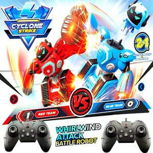 원격 제어 로봇 복싱 축구 싸우는 장난감 어린이를위한 두 부모-자식 대화 형 DIY 싸우는 RC 로봇 어린이 선물