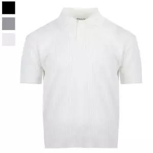 [리빌모아]남자 리브드 카라넥 골지 반팔 니트티 RB KNH Q095 그레이_P421529304