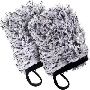 차량용 바이킹 휠 미트 디 및 림용 극세사 블랙 앤 화이트 55인치 x 44인치 2팩