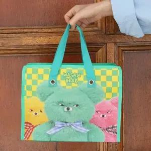 [RIZPICK]핑크풋 와사비베어 타포린백 핑크 소형 장보기 장바구니 마트