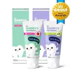 닥터데디스 어린이 저불소치약 x 2개 유아 아기 키즈 라즈베리, 청포도향 60g