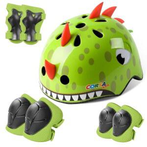 Atphfety 아동용 유아 자전거 헬멧 세트, 조절 가능한 남아 여아 보호 장비 무릎 팔꿈치 패드 손목 가드 포함, 스케이트보드 스쿠터용 멀티 스포츠 DS-FT