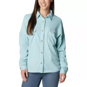Columbia 여성용 Holly Hideaway 와플 셔츠 재킷 아쿠아 헤이즈 2X 플러스 [호환]