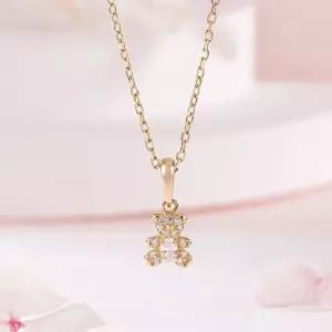 갤러리아 [비앤비골드] 18K 큐빅 파베 곰돌이 펜던트 MNP42496