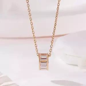 [비앤비골드] 18K 바게트 큐빅 베젤 링 펜던트 MNP42500