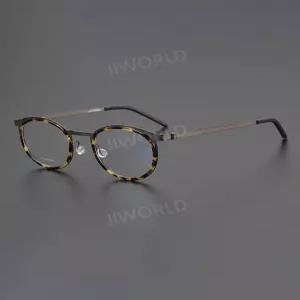 일본Ti 프리미엄 안경테 남녀공용 둥근 기본 디자인 복고풍 초경량 티타늄 학생 코디 패션
