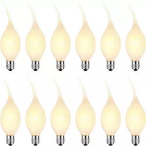 홈파보 깨짐 방지 양초 전구 - 크리스마스 샹들리에 스콘스 야간 조명을 위한 따뜻한 흰색 장식 불꽃 팁이
