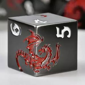 드래곤 솔리드 헤비 메탈 DND 주사위 세트 7Pcs COC 롤플레잉 게임 및 보드 선물용 언 박스 블랙