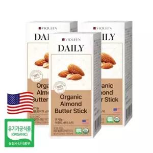 바이퀸 데일리 100% 무첨가 유기농 아몬드 버터 스틱 잼 (18gx10포), 3개