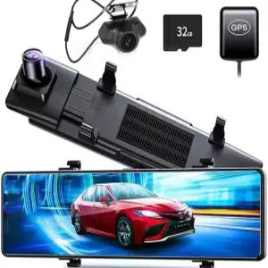 미러 대시 캠 후방 뷰 카메라 11인치 풀 UHD 4K 전방 및 1080P 백업 듀얼 GPS 야간 투시 스마트 후진 주차