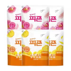 피죤 섬유유연제 리필 핑크로즈, 2.3L, 3개 + 옐로우미모사, 2.3L, 3개