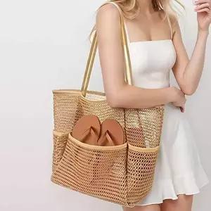 숄더 대용량 비치백 메쉬원단 4포켓 휴양지 여행가방