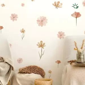 벽 꾸미기 스티커 꽃 시트지 플라워 인테리어 카페 거실 데코 2개입