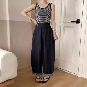 팬츠 여성용 봄 캐주얼 배기핏 청바지 설 긴 원픽1