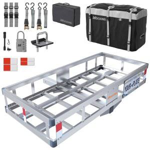 Mo 49 x22 x7 알루미늄 히치 카고 및 20Cu Ft 방수 백 500파운드 용량 바스켓 2 리시버용 경량 키트 ( 장치 스태빌라이저 스트랩