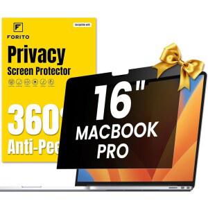 맥북호환 프로 16인치2024 2023 2022 2021 M4 M3 M2 M1 Pro Max와 호환되는 FORITO 360 프라이버시 화면 보호기 눈부심 방지 블루라이트 노트북
