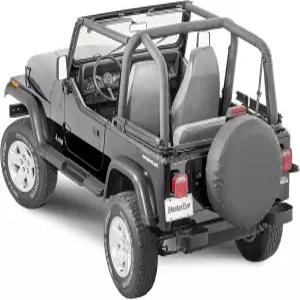 마스터탑 스포츠 바 패드 커버 블랙 데님 지프 랭글러 YJ 19921995에 자외선 비 및 찢어짐 방지 롤바를 물